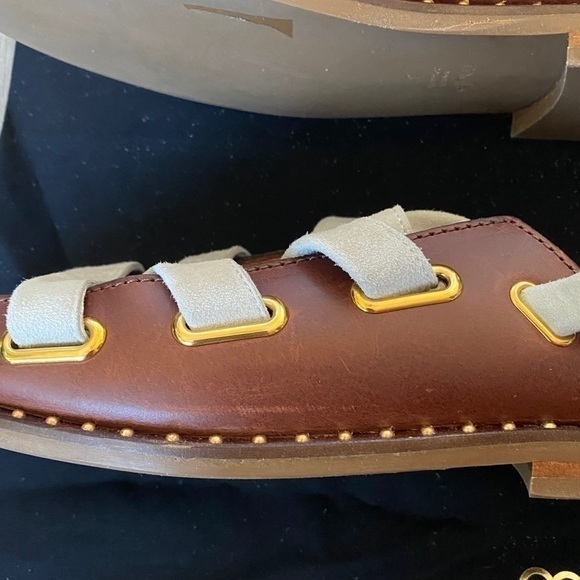 Maje Marron Velvet Lace Up Sandals In Brown Size EU 37 - Picture 9 of 14